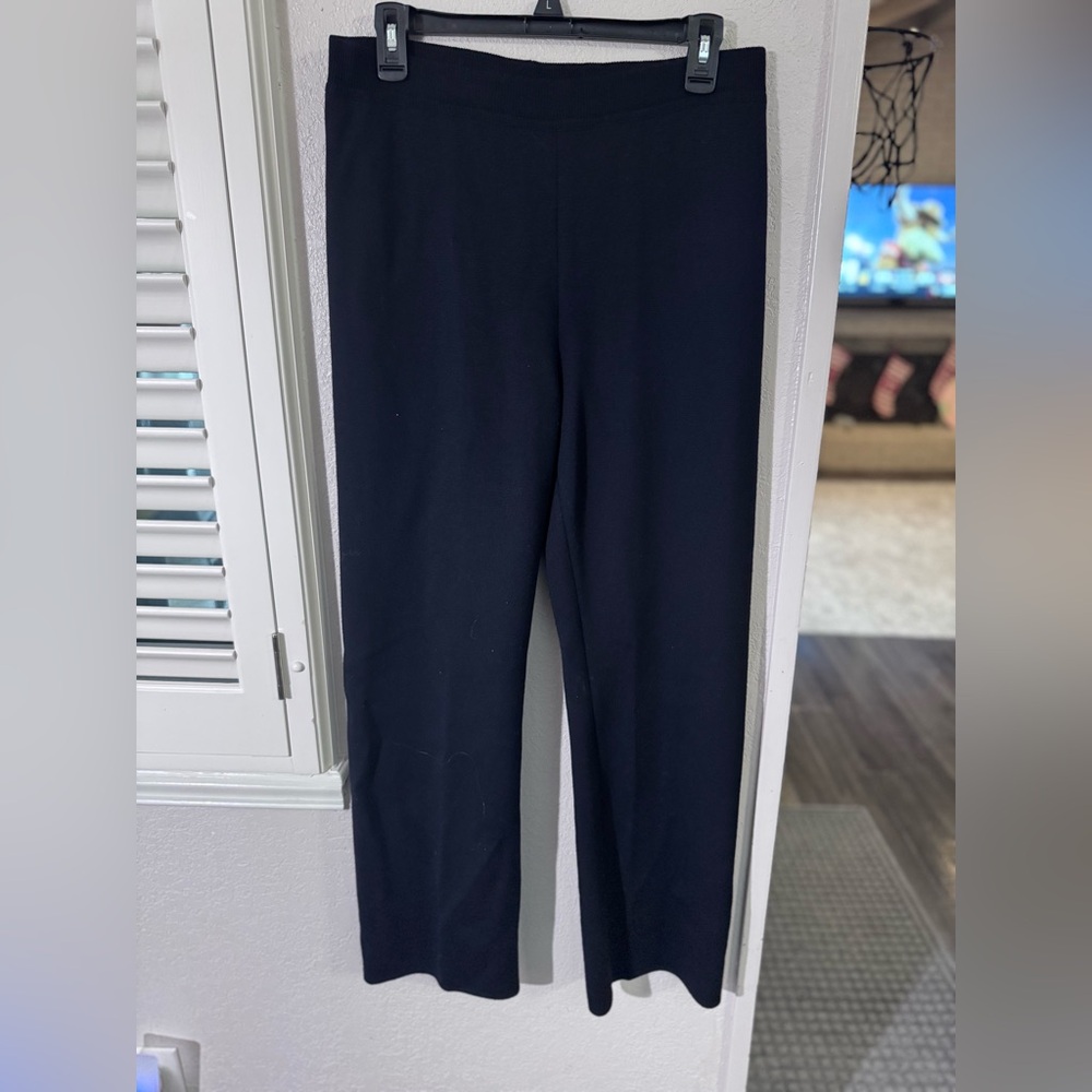 Escada Wool Blend Black Elastic Waist Pants